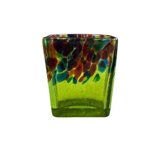 Kitras Art Glass Hand Blown Rectangular Vase